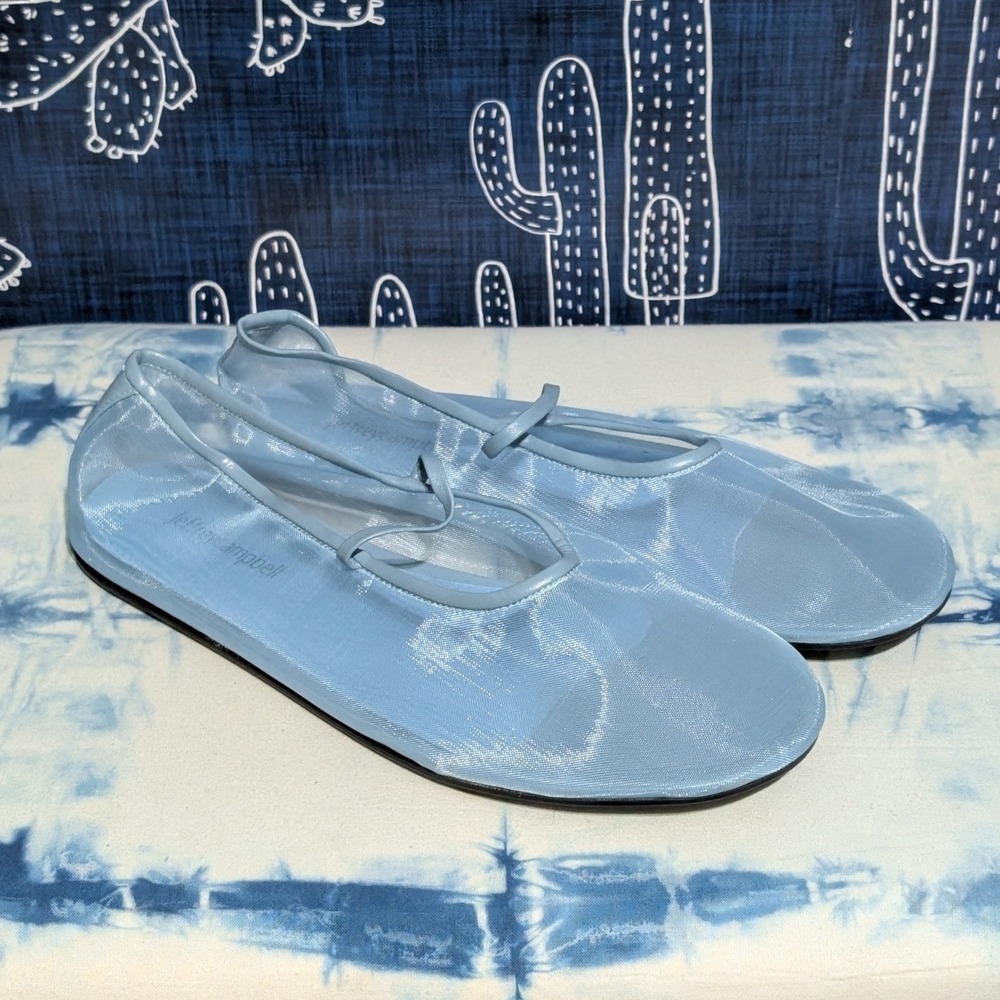 Jeffrey Campbell Light Blue Satin Ballet Flats